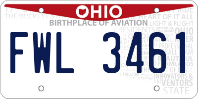 OH license plate FWL3461
