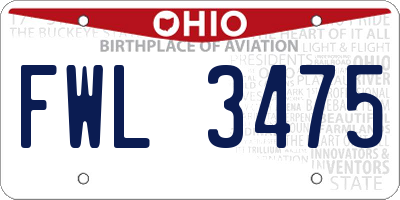 OH license plate FWL3475
