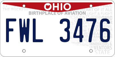 OH license plate FWL3476