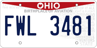 OH license plate FWL3481