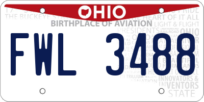 OH license plate FWL3488