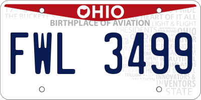 OH license plate FWL3499