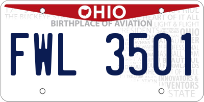 OH license plate FWL3501