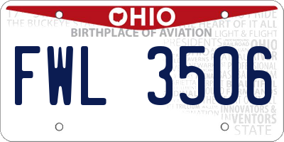 OH license plate FWL3506