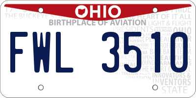OH license plate FWL3510