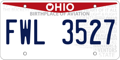 OH license plate FWL3527