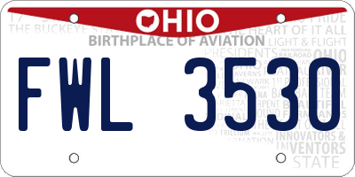 OH license plate FWL3530