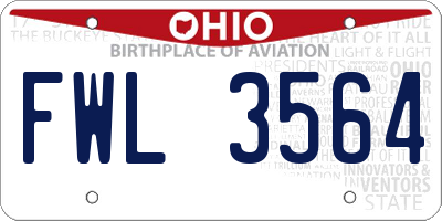OH license plate FWL3564