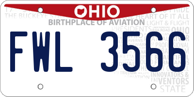 OH license plate FWL3566