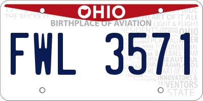 OH license plate FWL3571