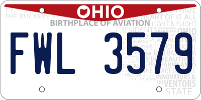 OH license plate FWL3579