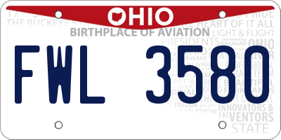 OH license plate FWL3580