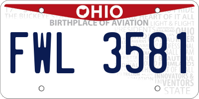 OH license plate FWL3581