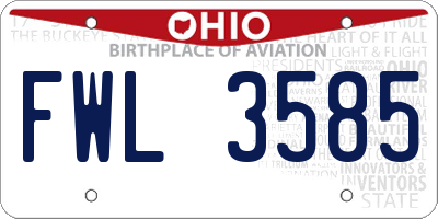OH license plate FWL3585
