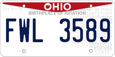 OH license plate FWL3589