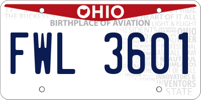 OH license plate FWL3601