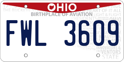 OH license plate FWL3609