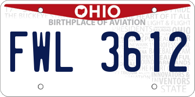 OH license plate FWL3612
