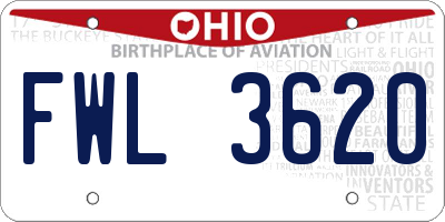OH license plate FWL3620