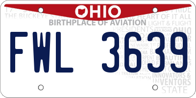 OH license plate FWL3639
