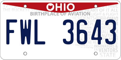 OH license plate FWL3643