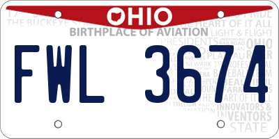 OH license plate FWL3674