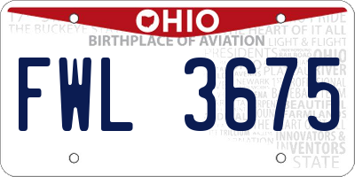 OH license plate FWL3675