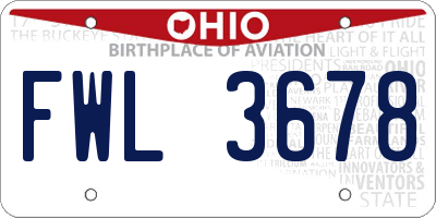 OH license plate FWL3678