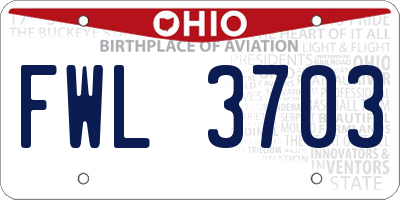 OH license plate FWL3703