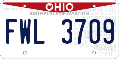 OH license plate FWL3709