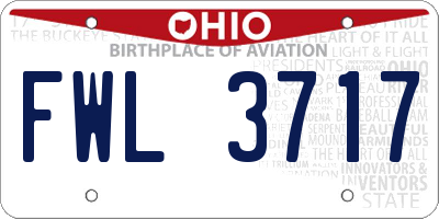 OH license plate FWL3717
