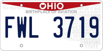 OH license plate FWL3719