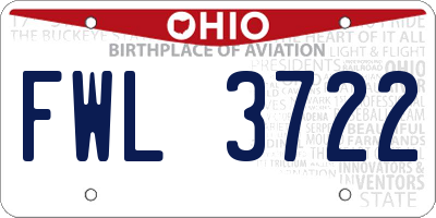 OH license plate FWL3722