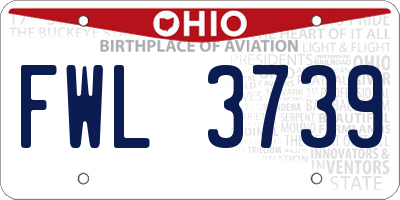 OH license plate FWL3739