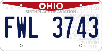 OH license plate FWL3743