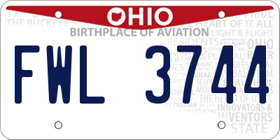 OH license plate FWL3744
