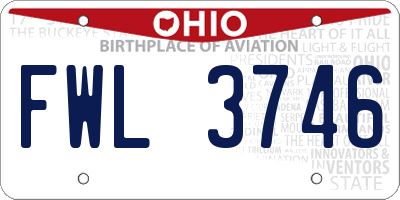 OH license plate FWL3746