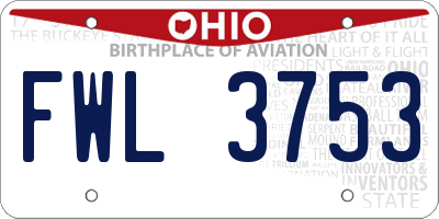 OH license plate FWL3753