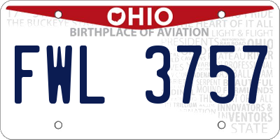 OH license plate FWL3757