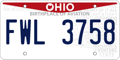 OH license plate FWL3758
