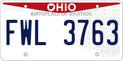 OH license plate FWL3763
