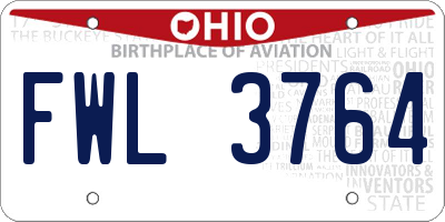 OH license plate FWL3764