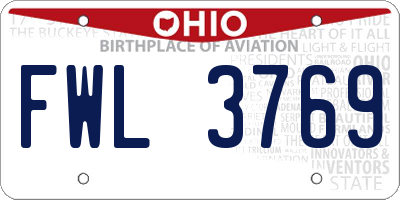 OH license plate FWL3769