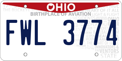 OH license plate FWL3774