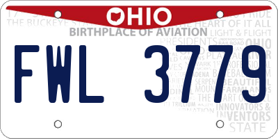 OH license plate FWL3779