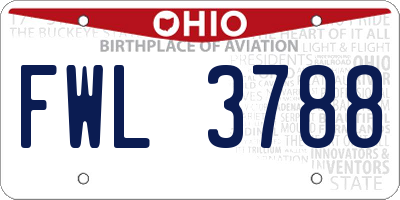 OH license plate FWL3788