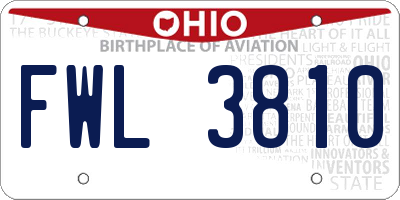 OH license plate FWL3810