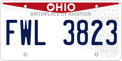OH license plate FWL3823
