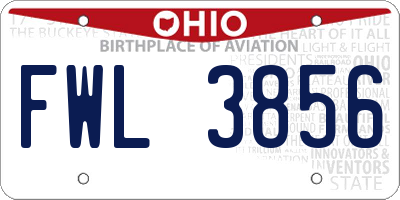 OH license plate FWL3856