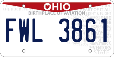 OH license plate FWL3861